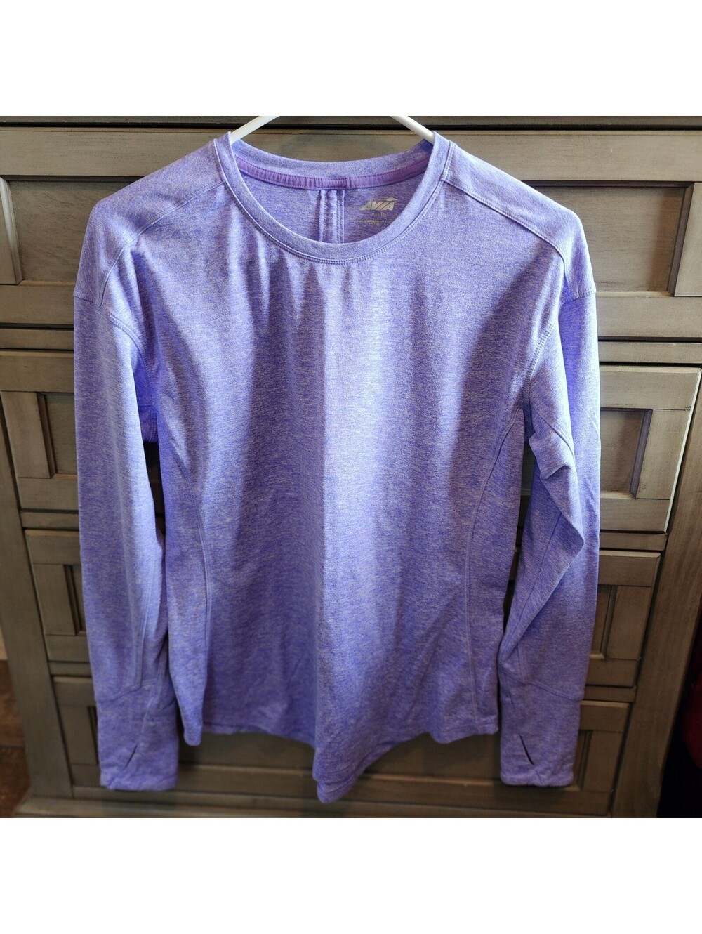 Avia Girls Purple Long Sleeve Stretch Pullover T-Shirt Size M (8-10)